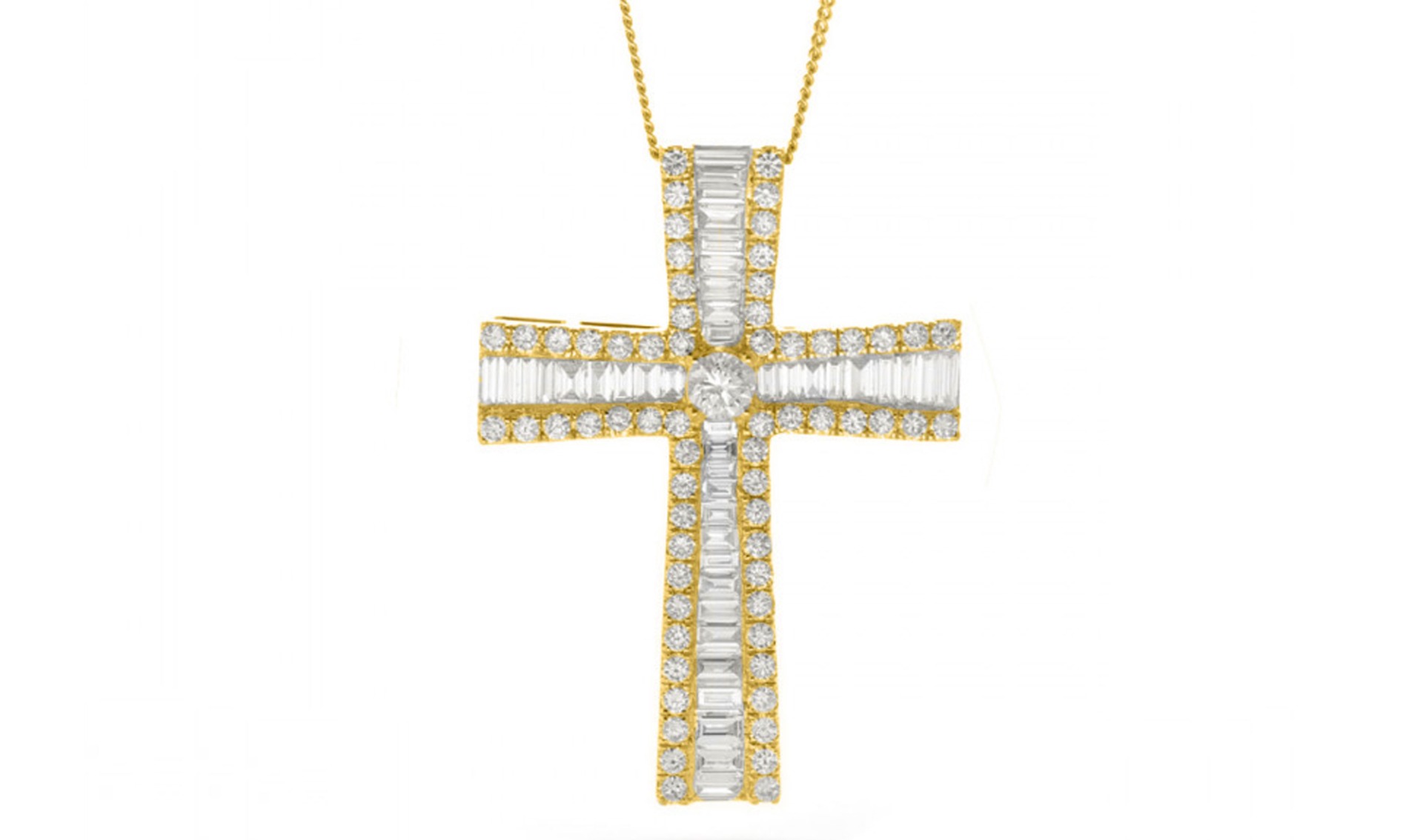 Gold Diamond Cross Pendants