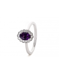 Amethyst Oval Halo Ring