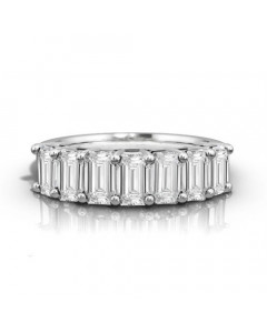 0.75ct I1/F 7 Stone Emerald Diamond Half Eternity Ring