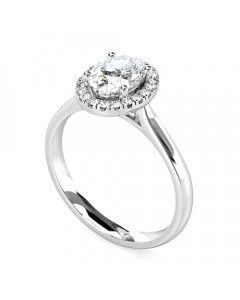 1.40ct I1/F Oval Diamond Single Halo Ring