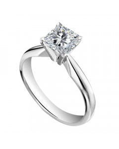 GIA CERTIFIED 0.70CT SI1/E Princess Diamond Solitaire Ring