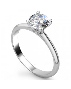 0.90ct I1/E Round cut Solitaire Ring in 18K White Gold