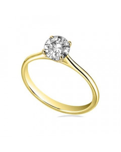 0.90CT I1/G Round Diamond Solitaire Ring in 18k Yellow Gold