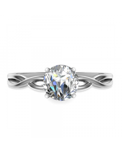 0.50ct I1/E Infinity Love Swirl Round Diamond Engagement Ring
