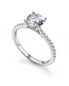 1.20ct I1/F Shoulder Set Diamond Engagement Ring