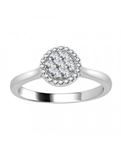 0.26ct VS/EF Round Cluster Ring in 18K White Gold