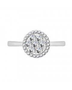 0.48CT VS/EF Elegant Round Diamond Cluster Ring