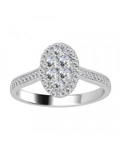 0.50CT VS/EF Round Diamond Cluster Ring