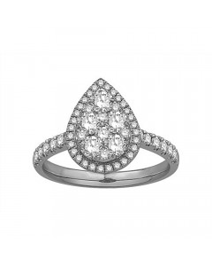 1.00CT VS/EF Round Diamond Cluster Ring