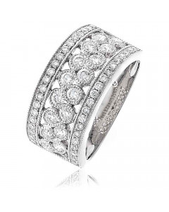 1.00CT VS/F Round Diamond Cluster Ring