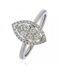 0.45CT VS/EF Round Diamond Cluster Ring