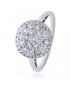 0.90CT VS/EF Round Diamond Cluster Ring