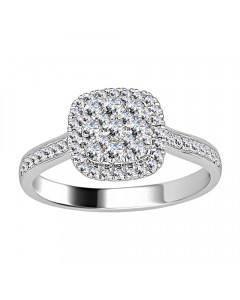 0.50 VS/EF 0.50Ct Vs/Ef Elegant Round Diamond Cluster Ring