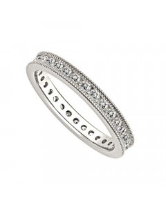 0.75 VS/EF 3MM Milgrain Elegant Round Diamond Full Eternity Ring