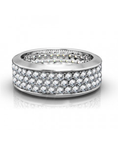 2.00ct VVS/EF Three Row Round Lab Grown Diamond Full Eternity Ring