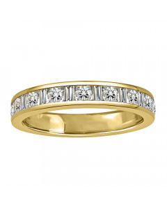 0.27CT VS/EF Round Diamond & Baguette Eternity Ring