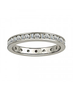 0.77 VS/EF 0.75Ct Vs/Ef Round & Baguette Diamond Eternity Ring