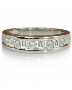 2.00ct VS1/E Round & Baguette Diamond Eternity Ring