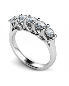 0.50ct SI2/FG 5 Stone Round Diamond Half Eternity Ring