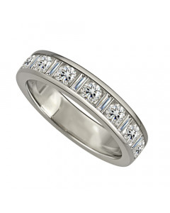 1.00ct VS/EF Round & Baguette Diamond Eternity Ring