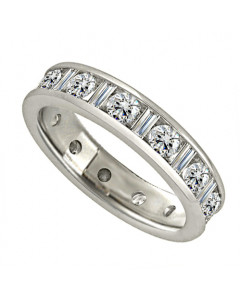 2.00ct VS/EF Round & Baguette Diamond Full Eternity Ring