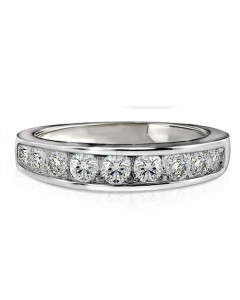 1.50ct I1/F Round Channel Set Diamond Eternity Ring