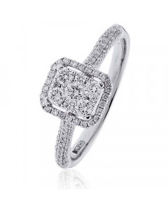 0.60ct VS/EF Round Cluster Ring in 18K White Gold