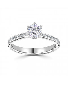 1.30CT I1/G Round Diamond Shoulder Set Ring