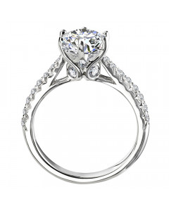 0.75 IF/D Round Diamond Shoulder Set Engagement Ring