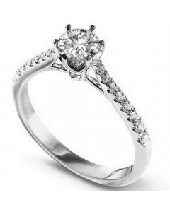 1.25ct I1/F Round Diamond Shoulder Set Engagement Ring