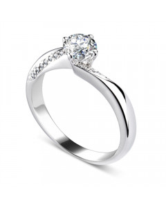 1.00ct I1/F Round Shoulder Set Diamond Engagement Ring