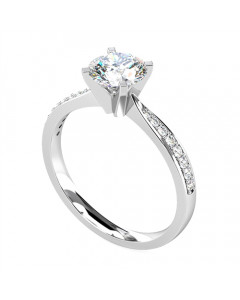 1.00ct SI2/E Round Shoulder Set Diamond Engagement Ring