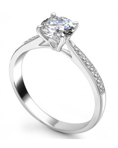 1.02ct VS1/D Shoulder Set Diamond Engagement Ring