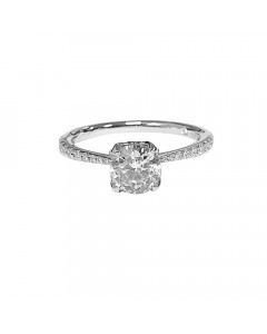 1.30ct SI2/G Round Diamond Shoulder Set Engagement Ring