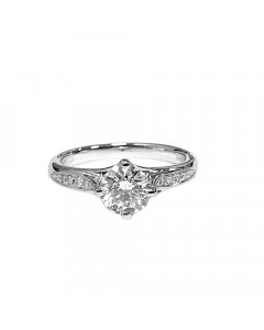 1.30ct SI2/G Round Diamond Shoulder Set Engagement Ring