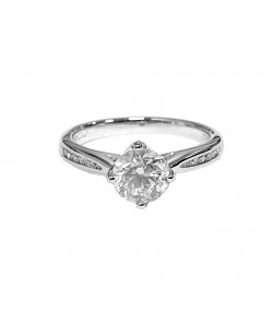 1.20ct I1/F Round Diamond Shoulder Set Engagement Ring