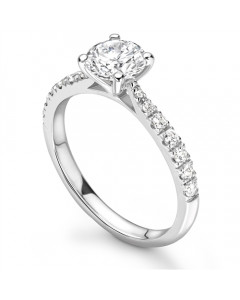 0.50ct SI2/D Round Diamond Shoulder Set Diamond Engagement Ring
