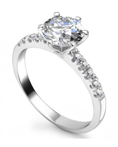 1.52ct I1/D Shoulder Set Round Diamond Engagement Ring