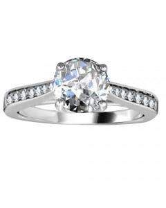 0.50ct SI2/G Shoulder Set Diamond Engagement Ring