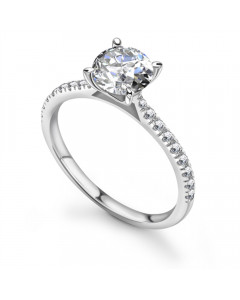 1.25ct SI2/D Round Lab Grown Diamond Shoulder Set Engagement Ring