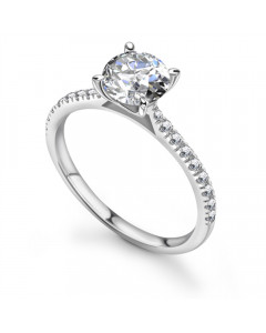 1.01ct VS2/E Round Lab Grown Diamond Shoulder Set Engagement Ring