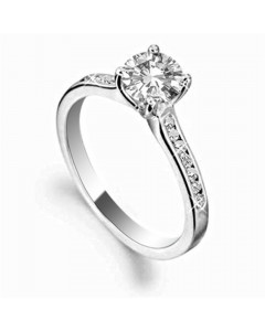 1.50ct VS2/D Round Lab Grown Diamond Shoulder Set Engagement Ring