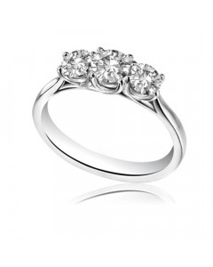 1.00ct SI/FG Crossover Round Diamond Trilogy Ring