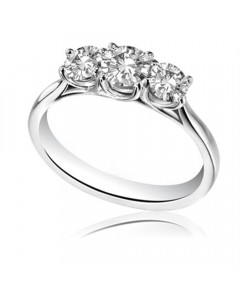 1.00ct SI/FG Crossover Round Diamond Trilogy Ring