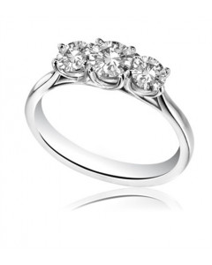 0.60ct VS1/E Crossover Round Diamond Trilogy Ring