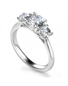 0.80ct I1/G Elegant Round Diamond Trilogy Ring