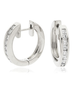 FCER172 Brilliant Cut Hoop Diamond Earrings